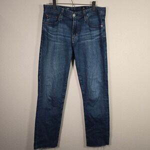 AG Jeans Owens athletic Fit Denim Jeans Distressed Hem Dark‎ Wash 30 × 32